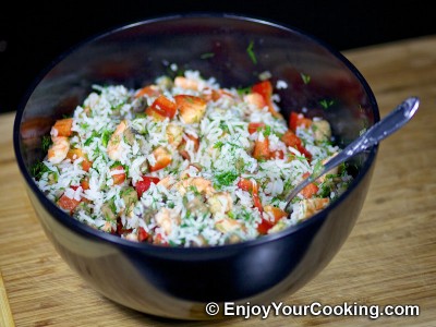 Shrimps, Mushroom and Rice Salad  Recipe: Step 10