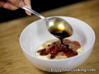 Pour soy sauce in, if you use it