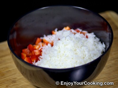 Shrimps, Mushroom and Rice Salad  Recipe: Step 6