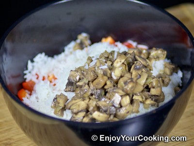 Shrimps, Mushroom and Rice Salad  Recipe: Step 7