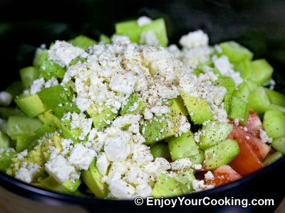 Raw Vegetable Salad with Feta Recipe: Step 7