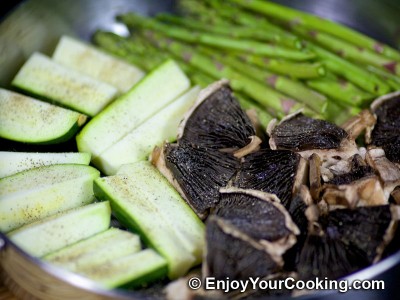 Roasted Vegetables and Mushrooms with Parmesan Sauce Recipe: Step 3