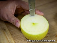 Incise apple around the edge (not all the way through)