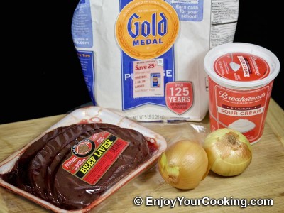 Recipe for Beef Liver with Sour Cream: Step 1