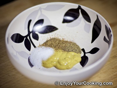 Recipe for Fried Meat with Mustard and Eggs: Step 2