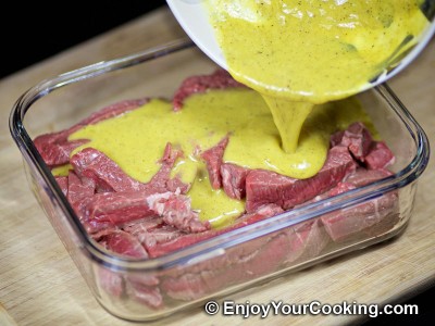 Recipe for Fried Meat with Mustard and Eggs: Step 9