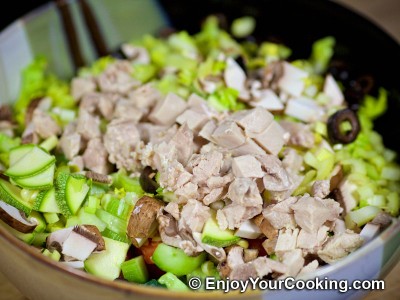 Raw Vegetables and Chicken Salad with Feta: Step 11
