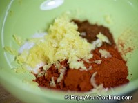 Peel and press garlic cloves