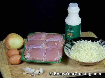 Baked Chicken Patties in Cheese Sauce Recipe: Step 1