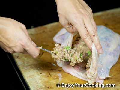 Prune and Walnut Stuffed Chicken Skin Recipe: Step 10