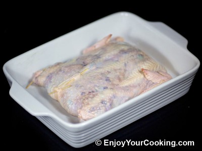 Prune and Walnut Stuffed Chicken Skin Recipe: Step 12