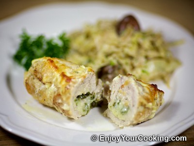 Baked Chicken Rolls with Cheese and Butter