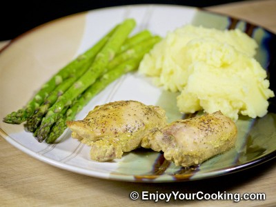 Baked Chicken Thighs in Mustard Soy Sauce