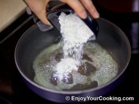 Pour flour in