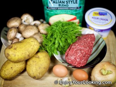 Beef Potato Mushroom Casserole: Step 1