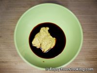 Mix soy sauce and mustard