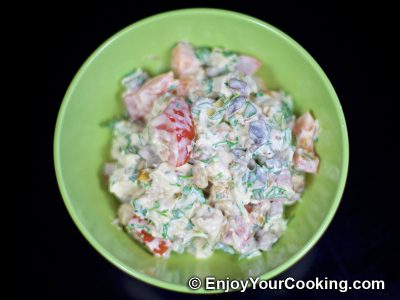 Chicken, Tomato and Mushroom Salad