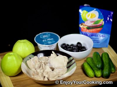 Apple and Cucumber Salad with Chicken: Step 1