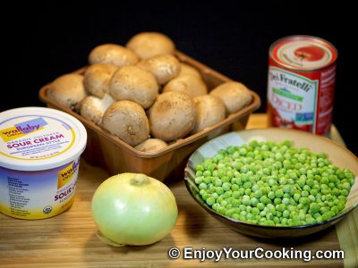 Mushrooms and Peas: Step 1