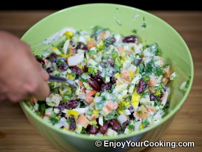 Red Beans and Crab Stick Salad: Step 9