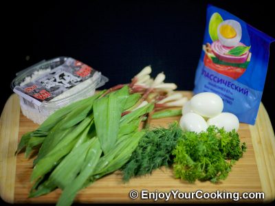 Fresh Cheese Salad with Ramps: Step 1